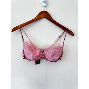 Andres Sarda Pink Lace and Printed Bra 36B